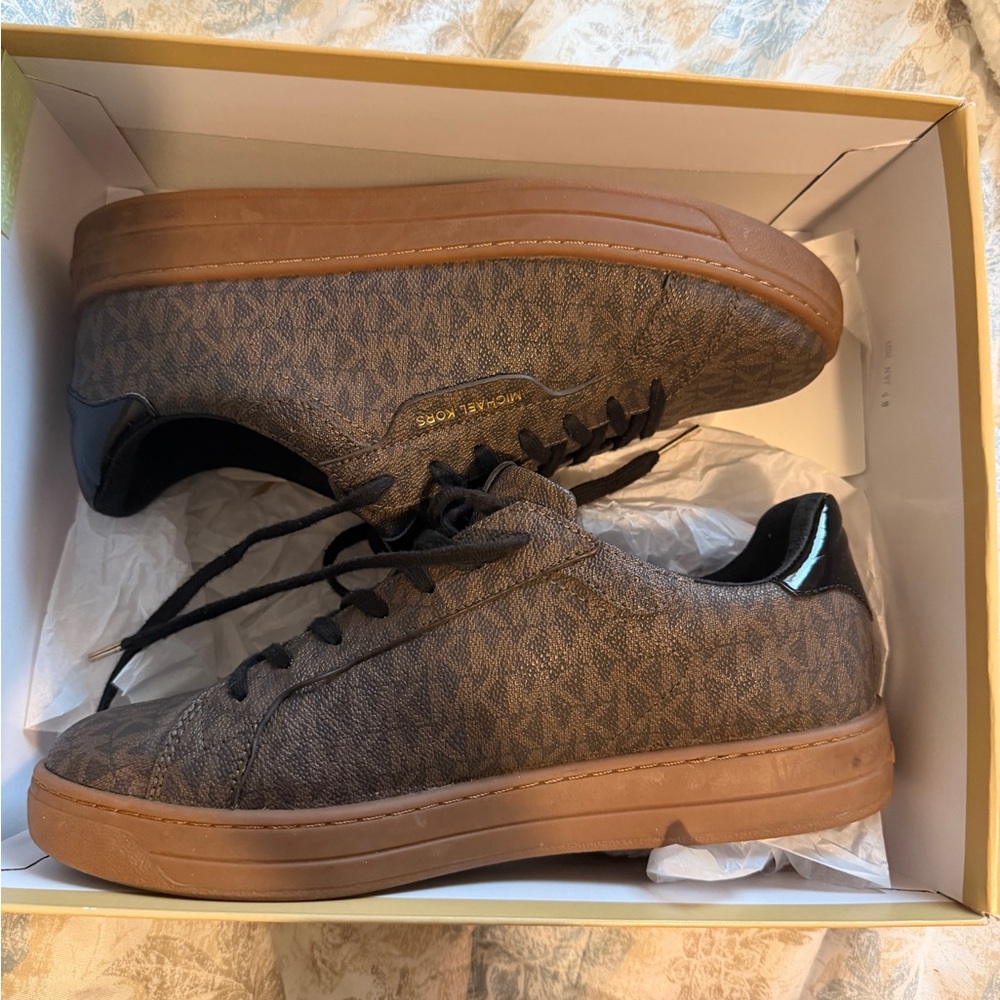 Michael Kors Brown Patterned Sneakers